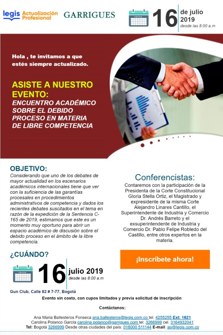 Invitación evento Garrigues Legis